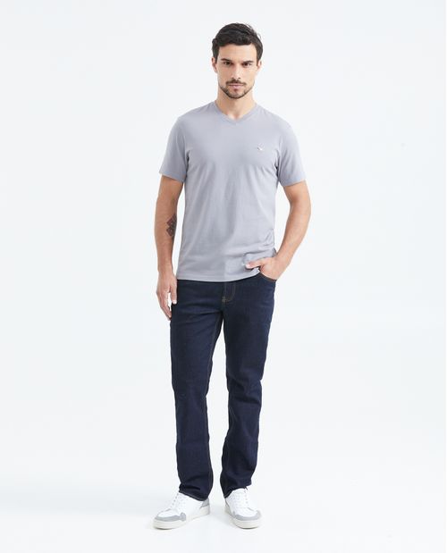 Camiseta Básica Slim fit Cuello en V en Algodón para Hombre