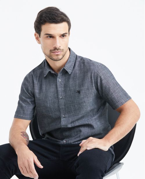 Camisa Classic Fit Manga Corta en Algodón para Hombre
