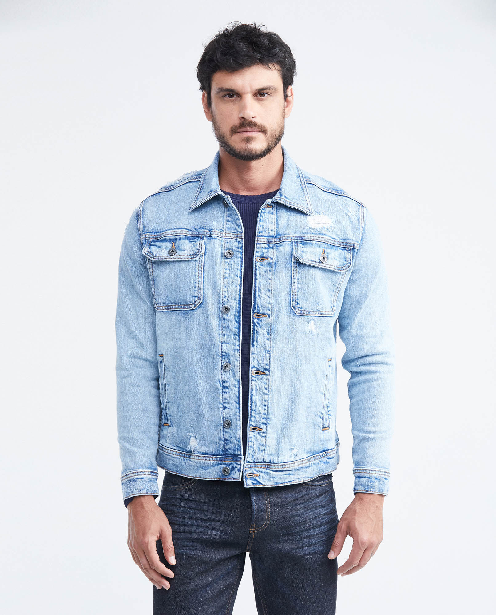 Chaqueta Mezclilla Camisa Mezclilla Hombre Chile Chaqueta Denim