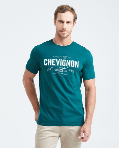Camiseta Slim Fit Estampada Cuello Redondo para Hombre