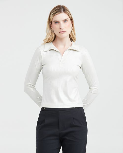 Camiseta Tipo Polo sin botones para Mujer