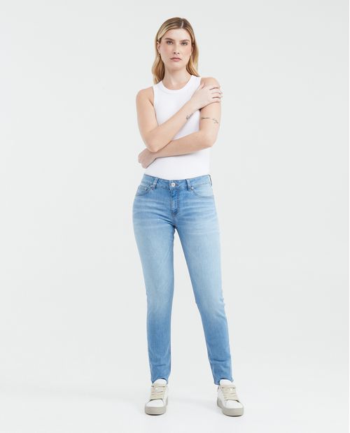 Jean Low Rise Bota Slim Azul Claro para Mujer