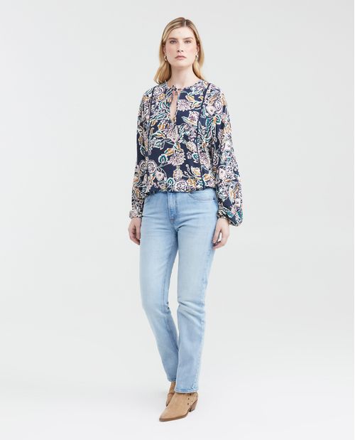 Camisa Bohemia con Estampado Maxi Print para Mujer