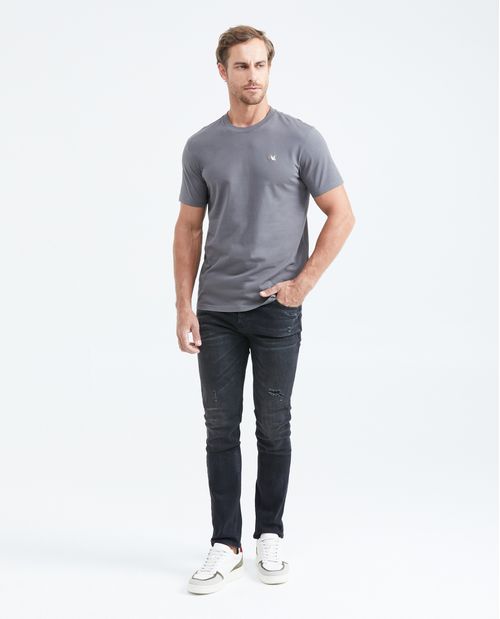 Camiseta Básica Slim fit Cuello Redondo en Algodón para Hombre