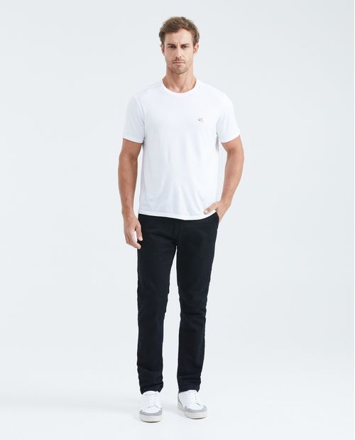 Jean straight Tiro Medio Fit Bota Slim Tipo Chino Azul Ultra Oscuro para Hombre