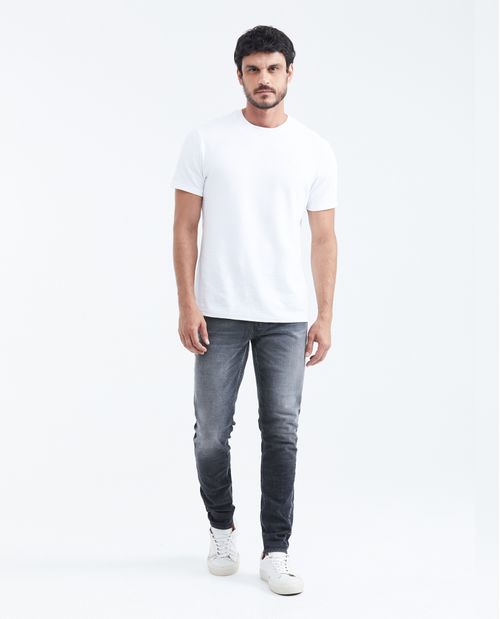 Jean Súper Slim Fit Tiro Bajo Bota Super Slim Gris Oscuro para Hombre