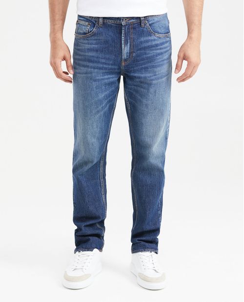 Jean Relaxed Fit Tiro Alto Boot Cut Azul Oscuro para Hombre