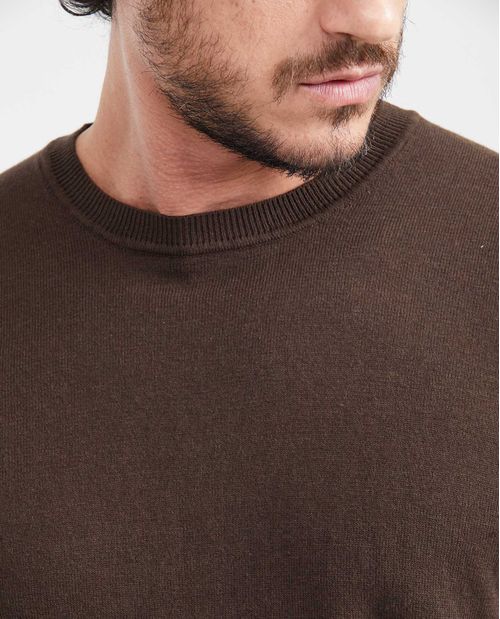 Suéter Tejido con Cuello Redondo para Hombre