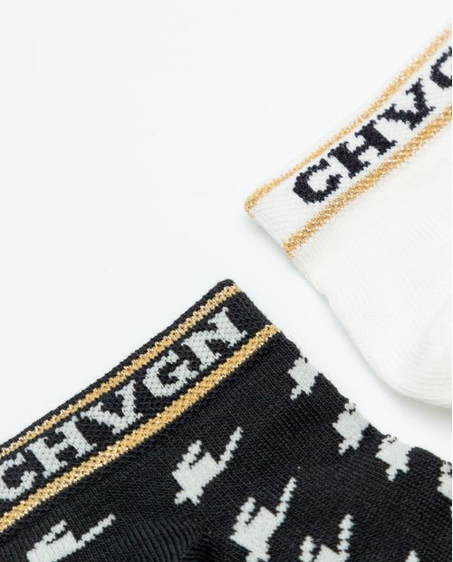 Dos Pares de Medias Tobilleras con Diseños Variados para Mujer