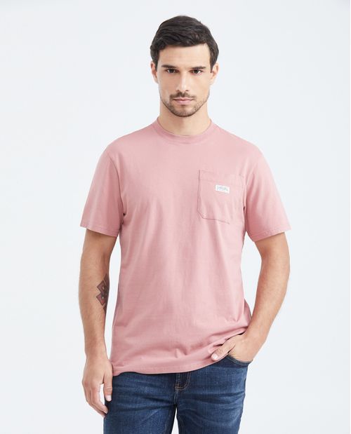 Camiseta Classic Fit con Bolsillo Cuello Redondo para Hombre