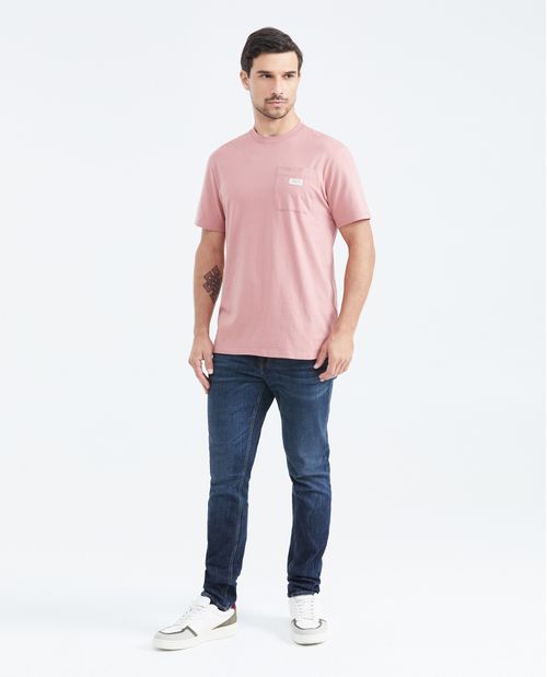 Camiseta Classic Fit con Bolsillo Cuello Redondo para Hombre