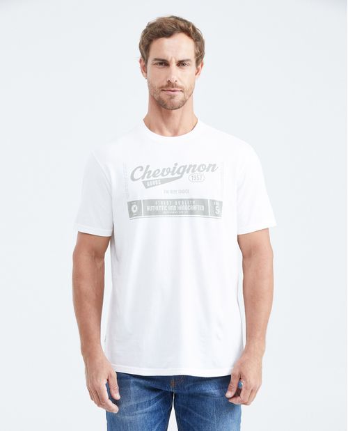 Camiseta Classic Fit Estampada Cuello Redondo para Hombre