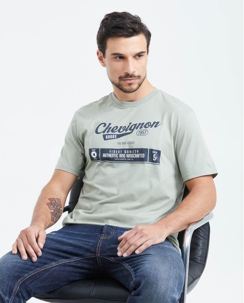 Camiseta Classic Fit Estampada Cuello Redondo para Hombre