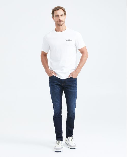 Camiseta Slim Fit Estampada Cuello Redondo para Hombre