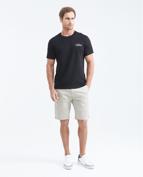 Camiseta Slim Fit Estampada Cuello Redondo para Hombre