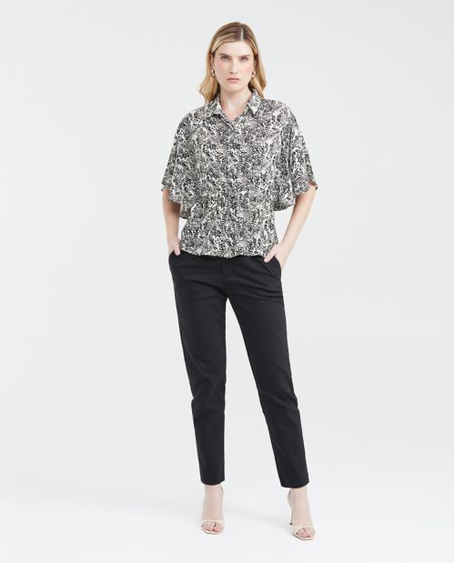 Camisa Estampada con Bolero Tipo Peplum para Mujer