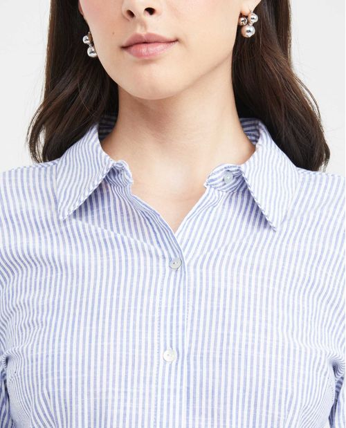Camisa Clásica Estampado a Rayas para Mujer