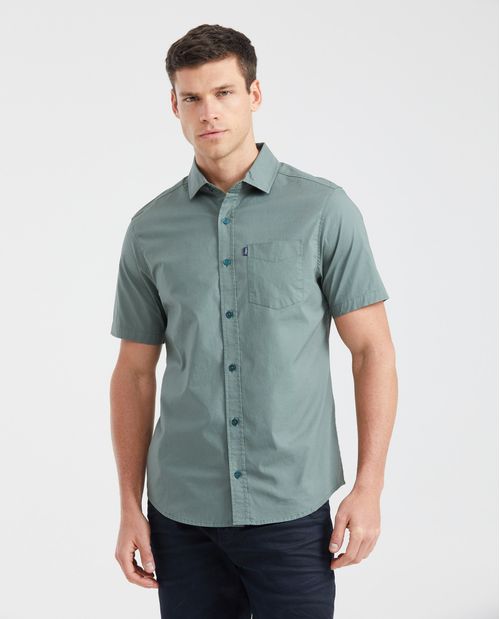 Camisa Manga Corta Algodón Masculina