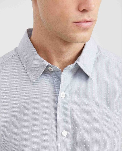Camisa Classic Fit Manga Larga con Estampado de Rayas para Hombre
