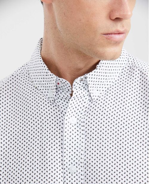 Camisa Classic Fit Manga Larga con Estampado Mini Print para Hombre