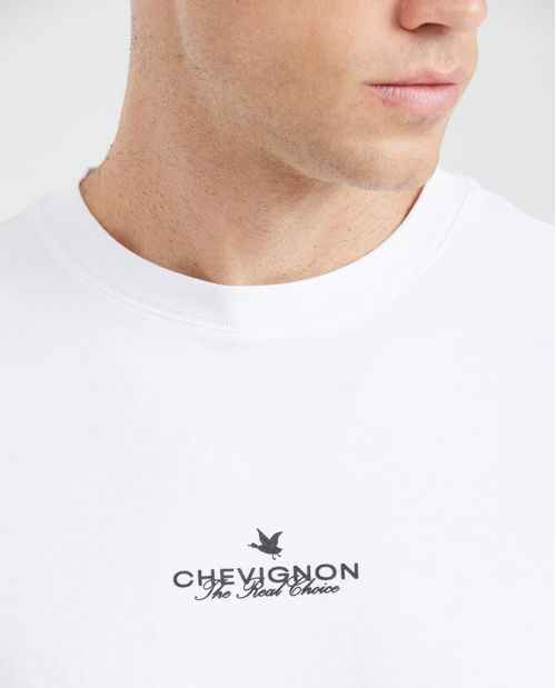 Camiseta Classic Fit con Estampado Cuello Redondo en Algodón más Grueso para Hombre