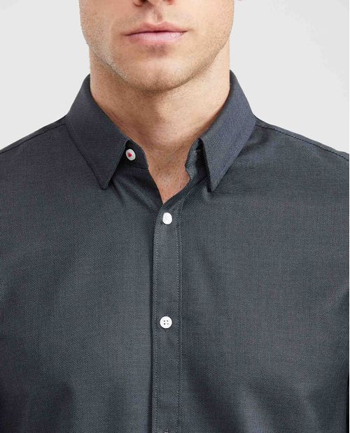 Camisa Premium Slim Fit Manga Larga con Estampado Mini Print para Hombre