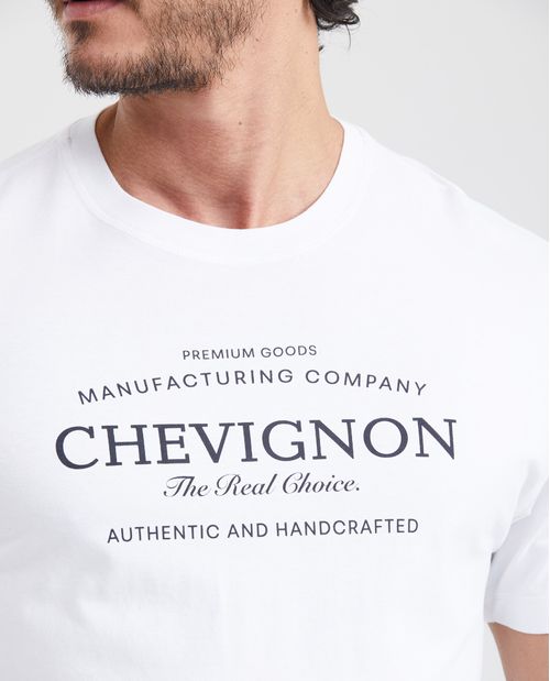 Camiseta Classic Fit Estampada Cuello Redondo para Hombre