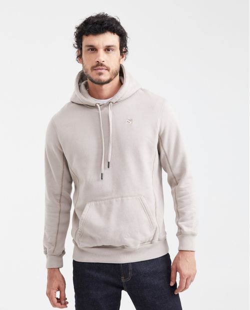 Buzo Cerrado con Capucha y Bloques de Color para Hombre