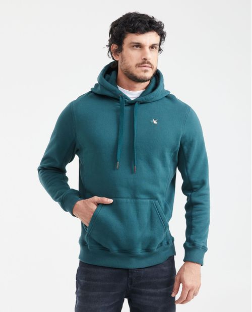 Buzo Cerrado con Capucha y Bloques de Color para Hombre