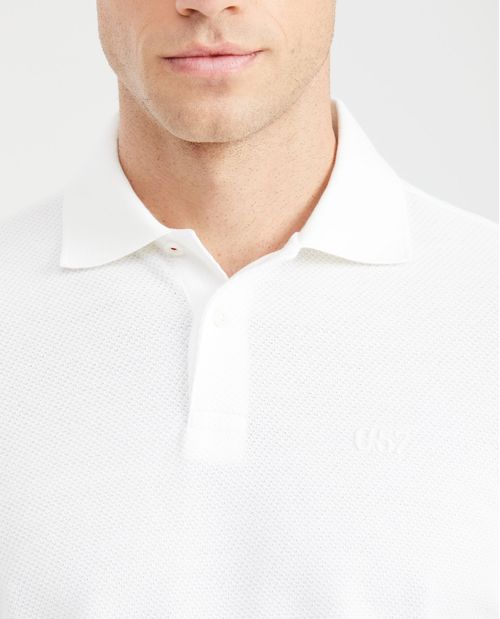 Camiseta Polo Slim Fit Textura Tejida para Hombre
