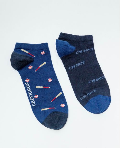 Dos Pares de Medias Tobilleras con Diseños Variados para Hombre