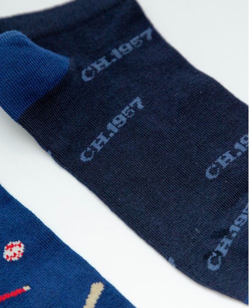 Dos Pares de Medias Tobilleras con Diseños Variados para Hombre
