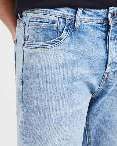 Jean Súper Slim Fit Tiro Bajo Bota Super Slim Azul Claro para Hombre