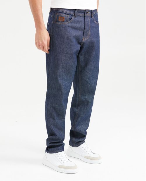 Jean Relaxed Fit Tiro Alto Boot Cut Azul Ultra Oscuro para Hombre