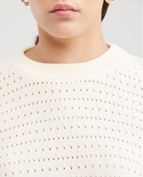 Camiseta Tejida Manga Corta para Mujer