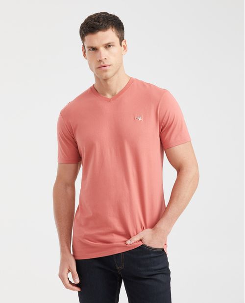 Camiseta Básica Slim fit Cuello en V en  Algodón para Hombre