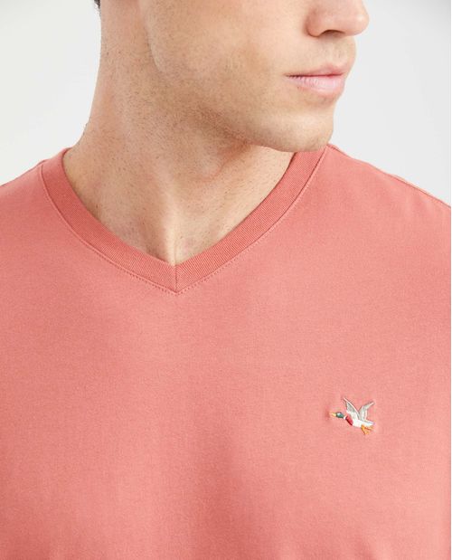 Camiseta Básica Slim fit Cuello en V en  Algodón para Hombre