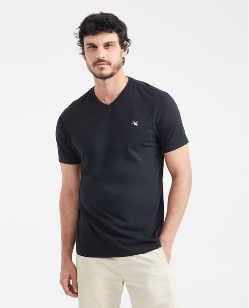 Camiseta Básica Slim fit Cuello en V en  Algodón para Hombre