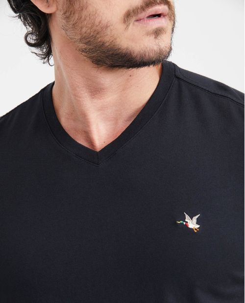 Camiseta Básica Slim fit Cuello en V en  Algodón para Hombre