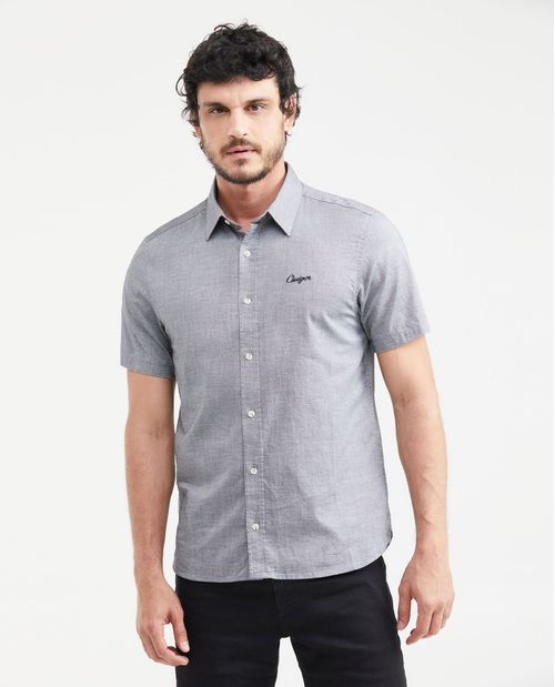 Camisa Slim Fit Manga Corta para Hombre