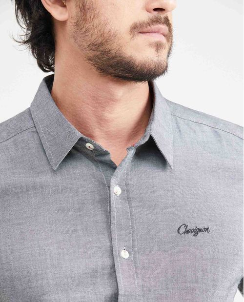 Camisa Slim Fit Manga Corta para Hombre