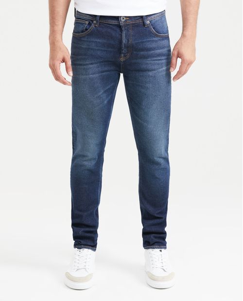 Jean Súper Slim Fit Tiro Bajo Bota Super Slim Azul Ultra Oscuro para Hombre