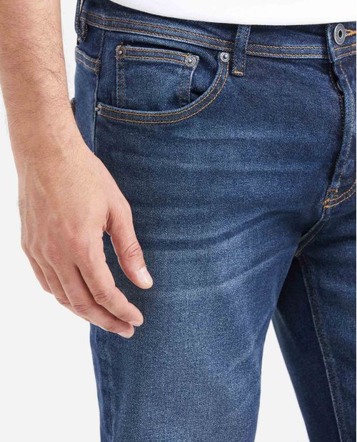 Jean Súper Slim Fit Tiro Bajo Bota Super Slim Azul Ultra Oscuro para Hombre