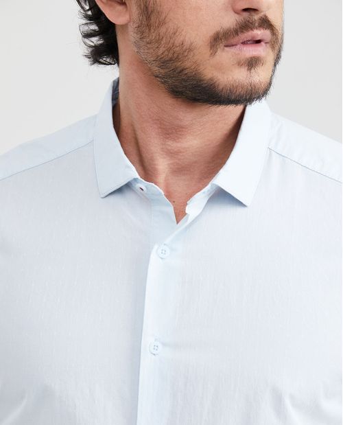 Camisa Slim Fit Manga Larga en Algodón para Hombre