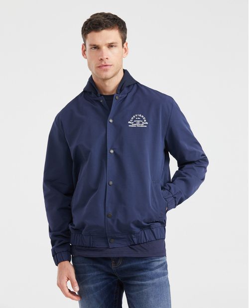 Chaqueta Tipo Bomber con Capucha Removible para Hombre