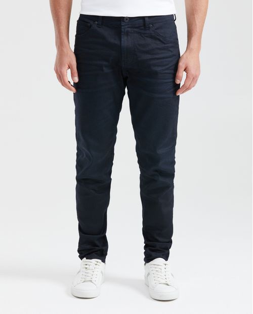 Jean Straight Fit Tiro Medio Bota Slim Azul Ultra Oscuro para Hombre