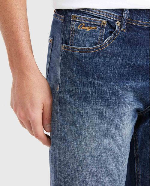 Jean Straight Fit Tiro Alto Boot Cut Azul Oscuro para Hombre