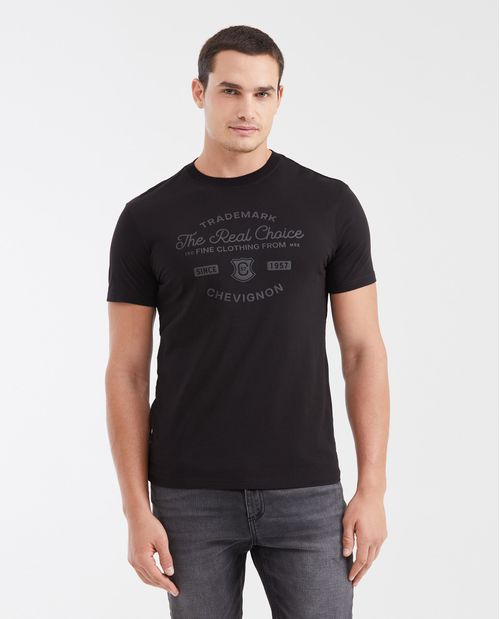 Camiseta Slim Fit Estampada Cuello Redondo para Hombre