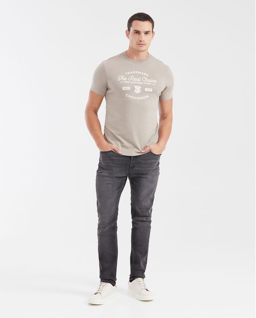 Camiseta Slim Fit Estampada Cuello Redondo para Hombre