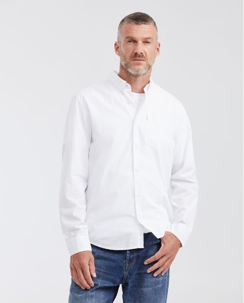Camisa Classic Fit Manga Larga 100% Algodón con Acabado Dry-Soft para Hombre